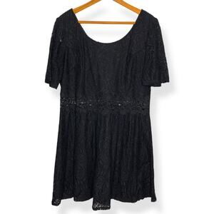 3/$20 Xhilaration plus size black lace short sleeve cocktail mini dress XXL